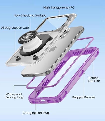 WIFORT Underwater Phone Case لـ Snorkeling ، Pro Diving IP68 Case Waterproof with Lanyard ، Universal Under Video Video Case for iPhone 16 Galaxy Pixel Moto All Series ، to 6.9 " - Black in Kuwait