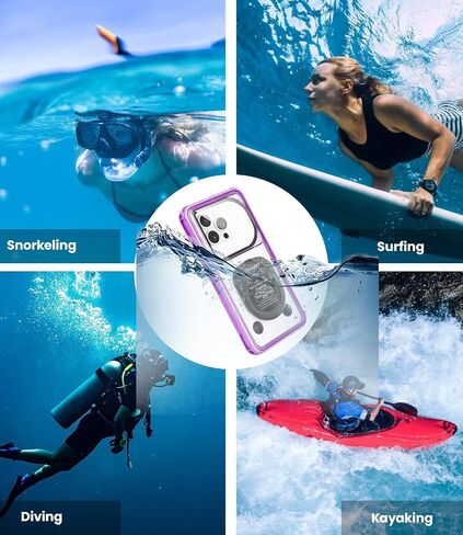 WIFORT Underwater Phone Case لـ Snorkeling ، Pro Diving IP68 Case Waterproof with Lanyard ، Universal Under Video Video Case for iPhone 16 Galaxy Pixel Moto All Series ، to 6.9 " - Black in Kuwait