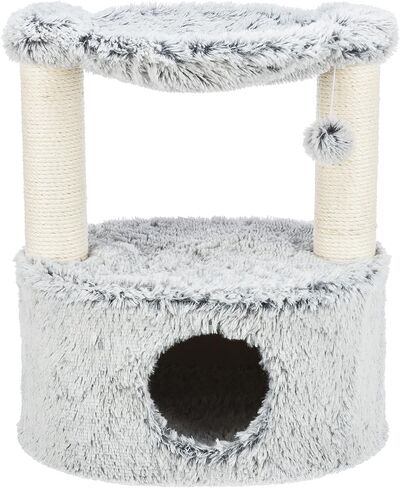 TRIXIE Gerado Cat Tree with Hammock, Condo, Scratching Post, Cat Toy (Gray) in Kuwait