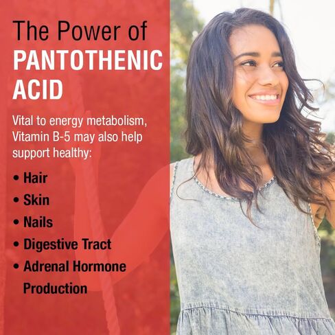 Solaray Pantothenic Acid 250mg | فيتامين B5 | استقلاب الطاقة والشعر والجلد والأظافر ودعم الجهاز الهضمي | 100CT in Saudi Arabia