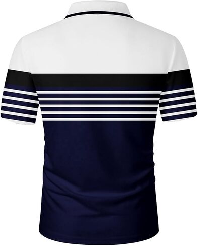 Mens Short Sleeve Polo Shirts Christian Jesus Faith Cross Striped Golf T Shirts with Pocket Button Down Work Tops in Saudi Arabia