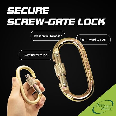 Portable Winch Co. PCA-1702 Steel Locking Carabiner in Kuwait