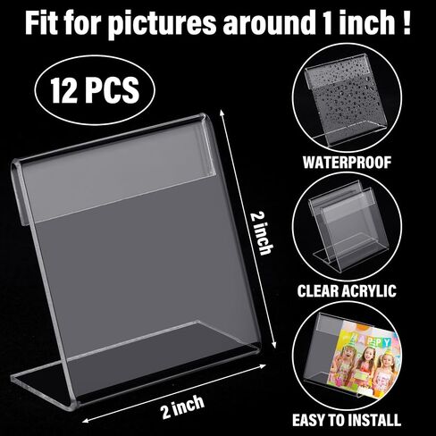 Chunful 12 Pack Clear Self Self Photo Frames Picture Picture Frame Small Wallet Size Size Disktop Display FreeStand for Home Office (2 × 3 Inches) in Saudi Arabia