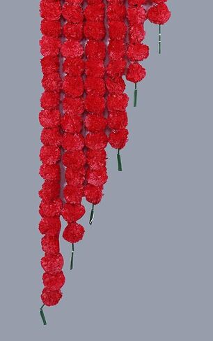 "جودة متميزة" ، أهم أوقات زهرة Marigold Marigold 5 أقدام لكل حفلات زفاف هندية موضوع وديكور المنزل Prop Diwali Festival (Color: White) (Pack of 5) in Kuwait