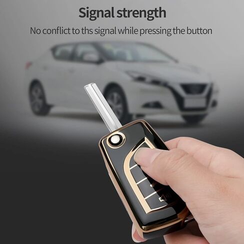 for Toyota Key Fob Cover Keychain Fit for Fortuner tundra Camry RAV4 Highlander Corolla Smart Key Shell Case (Black, 4 Button) in Saudi Arabia