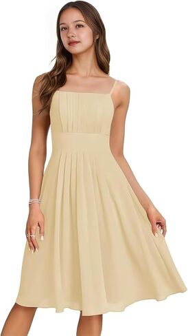 Spaghetti Strap Junior Bridesmaid Dresses Short Flower Girl Dress for Wedding Guest Party Gown in Kuwait
