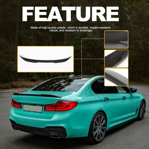 Kuafu Trunk Spoiler Wing Wing Wing متوافق مع 2017-2023 BMW G30 5 Series 4 DR Sedan F90 M5 Gloss Black in Kuwait