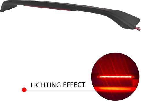 ECOTRIC Rear Trunk Spoiler Wing Compatible with 2013-2015 Honda Civic 4DR SI Sedan w/LED Brake Light Lamp Painted in Saudi Arabia
