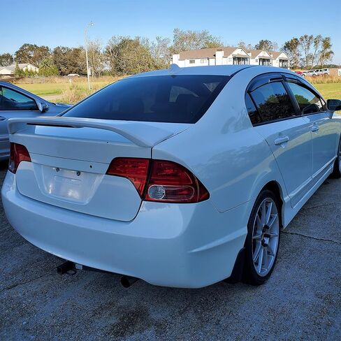 ECOTRIC Rear Trunk Spoiler Wing Compatible with 2013-2015 Honda Civic 4DR SI Sedan w/LED Brake Light Lamp Painted in Saudi Arabia
