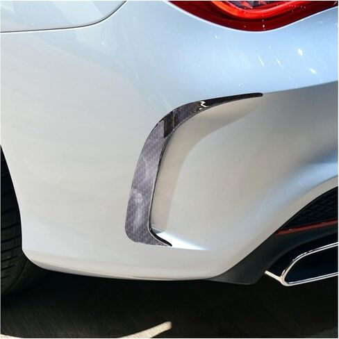 ABS Carbon Carbon Fiber Look Pumper Spoiler Cover Cover Side Canard متوافق مع Mercedes-Benz W117 CLA 200 250 45 AMG 2014-2018 (اللون: حبة الكربون ، الحجم: 1) in Kuwait