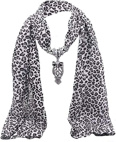 Ulalaza Scarf Bead Pendant Scarf Charm Ethnic Style Infinity Scarves Women's Scarf Necklace in Kuwait