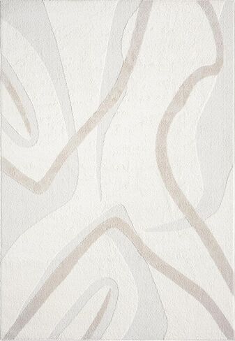 Abani Nomad Cream & Beige Area Rug 8' x 10' for Living Room, Bedroom - Chic Abstract Pattern - Durable & Easy to Clean in Saudi Arabia