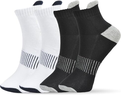 4 Pairs Ankle Socks for Men & Women Low Cut Anti-Blister Athletic Breathable Comfort Casual Socks | Wicking Cushioned Hight Tab Running Socks (2 White & 2 Black) in Saudi Arabia