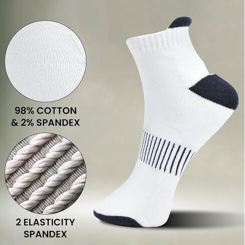 4 Pairs Ankle Socks for Men & Women Low Cut Anti-Blister Athletic Breathable Comfort Casual Socks | Wicking Cushioned Hight Tab Running Socks (2 White & 2 Black) in Saudi Arabia