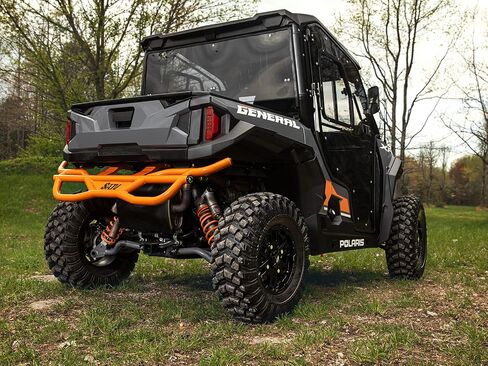 SuperATV Rear Bumper for 2020+ Polaris General XP 1000/4 1000 | Made with 1.75" Heavy-Duty Steel Tubing | Orange | UV and Rust-Resistant Powder-Coated | Mounts Directly to Frame | Protects Rear End in Saudi Arabia