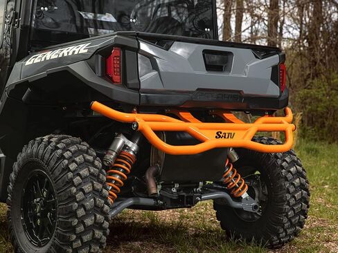 SuperATV Rear Bumper for 2020+ Polaris General XP 1000/4 1000 | Made with 1.75" Heavy-Duty Steel Tubing | Orange | UV and Rust-Resistant Powder-Coated | Mounts Directly to Frame | Protects Rear End in Saudi Arabia