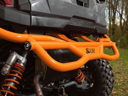 SuperATV Rear Bumper for 2020+ Polaris General XP 1000/4 1000 | Made with 1.75" Heavy-Duty Steel Tubing | Orange | UV and Rust-Resistant Powder-Coated | Mounts Directly to Frame | Protects Rear End in Saudi Arabia