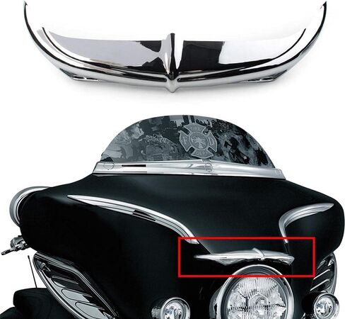 Three T Motorcycle Batwing Fairing Brow Accent Trim Fit for Harley Davidson Electra Glide Street Glide 2006-2013 ، Chrome in Saudi Arabia