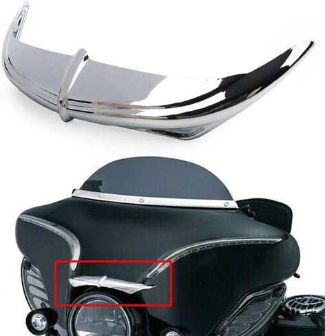 Three T Motorcycle Batwing Fairing Brow Accent Trim Fit for Harley Davidson Electra Glide Street Glide 2006-2013 ، Chrome in Saudi Arabia