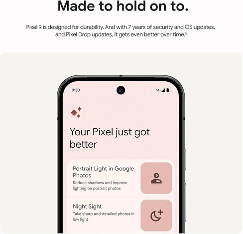Google Pixel 9 - الهاتف الذكي Android غير المؤمن مع الجوزاء ، بطارية على مدار 24 ساعة ، كاميرا متقدمة ، و 6.3 "شاشة Actua - Obsidian - 128 جيجابايت (متجددة) in Kuwait