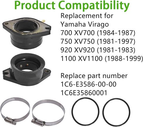 marddpair Carburetor Intake Carb Boot Replacement for Yamaha Virago XV700 XV750 XV920 XV1100 in Saudi Arabia