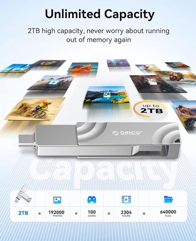 ORICO 512GB SSD الخارجي ، 1050 ميجابايت/ثانية ، محرك الحالة الصلبة الخارجي عالي السرعة ، 2 في 1 محرك أقراص مزدوج USB C + USB تخزين لجهاز iPhone 16 ، 15 ، الهاتف الذكي من النوع C ، MAC ، الصوت ، السيارة-G201 in Kuwait