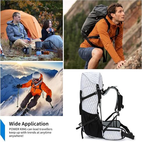 Hiking Backpack,40L to 50L Extra Large Capacity Hiking Bag, Internal Frame Camping Backpack, Upgraded X-PAC Lightweight Sport Daypack Travel Backpack Fit For Mountain Climbing Camping(Yellow) in Kuwait