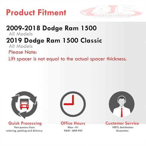 موزعي AJP 2 "Front 1.5" الخلفي على الطرق الوعرة الكاملة للفواصل مجموعة أدوات الرفع الأسود للذاكرة RAM 1500 4WD 4X4 2009 2010 2012 2013 2014 2015 2017 2018 2019 09 10 11 12 13 14 15 16 18 19 19 in Kuwait
