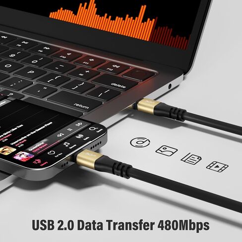 100W USB C إلى USB C Cable 20ft ، Type-C كابل شحن سريع للغاية 5A ، متوافق مع سلسلة iPhone 16/15 ، Samsung Galaxy S25 S24 S23 ، MacBook Pro ، iPad Air/Pro ، Carplay in Saudi Arabia