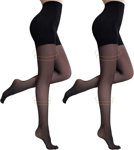 Yilanmy Compression Pantyhose for Women 10-15mmHg Support Hose Compression Tights 30D Sheer Stockings 2 Pairs in Saudi Arabia