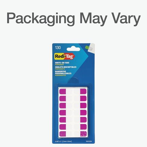 عروات كتابة Redi-Tag، عروات مؤشر لاصقة دائمة، ألوان باستيل متنوعة: وردي، أرجواني، أزرق، أزرق مخضر، أخضر، 1 بوصة × 7/16 بوصة، 130 عبوة (1009306) in Kuwait