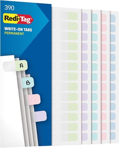 عروات كتابة Redi-Tag، عروات مؤشر لاصقة دائمة، ألوان باستيل متنوعة: وردي، أرجواني، أزرق، أزرق مخضر، أخضر، 1 بوصة × 7/16 بوصة، 130 عبوة (1009306) in Saudi Arabia