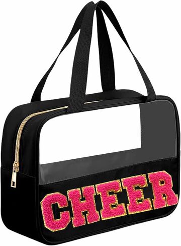 Chenille Letter MEDS Bag Clear Medical Medicine bag for Traveling Preppy Emergency Patch Bag with Handle and Zipper Waterproof Nylon Portable Makeup Bag for Women in Saudi Arabia