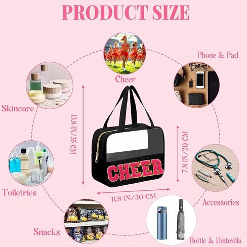 Chenille Letter MEDS Bag Clear Medical Medicine bag for Traveling Preppy Emergency Patch Bag with Handle and Zipper Waterproof Nylon Portable Makeup Bag for Women in Saudi Arabia