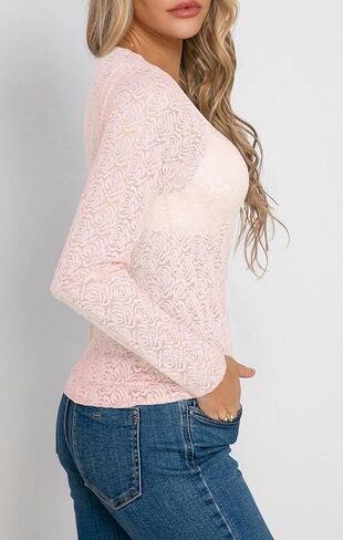 Diosun Womens Lace Floral Tops Long Sleeve Mesh Dound Neck Sexy See من خلال قمصان بلوزات زهرية in Kuwait