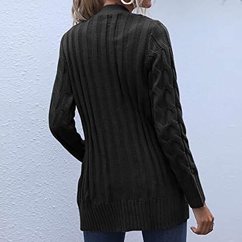 Sweaters for Women Open Front Fashion Cardigan Button Down Cable Knit Chunky Long Sleeve Fall Outfits in Saudi Arabia