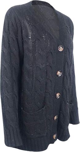 Sweaters for Women Open Front Fashion Cardigan Button Down Cable Knit Chunky Long Sleeve Fall Outfits in Saudi Arabia