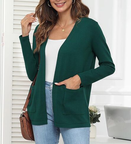 Womens 2024 Opening Cardigan Sweater Lightweight Cardigan Sweater Coat with Pocket Office Coat in Kuwait