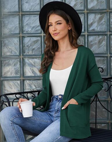Womens 2024 Opening Cardigan Sweater Lightweight Cardigan Sweater Coat with Pocket Office Coat in Kuwait