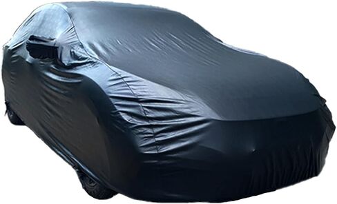 Black Faux Leather PU Car Cover Fit for C-orvette C8 2020-2025 Stretch Heavy Duty Outdoor Car Cover Compatible with Rear High Wing Spoiler C8 Accessories in Kuwait