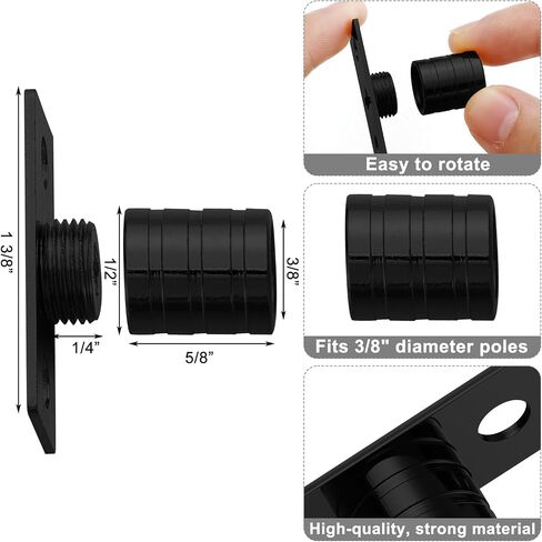 Pelopy 4 PCS داخل قوس Mount Curtain Rod Bracket 3/8 "Bracket Lodding 3/8" (النحاس) in Saudi Arabia
