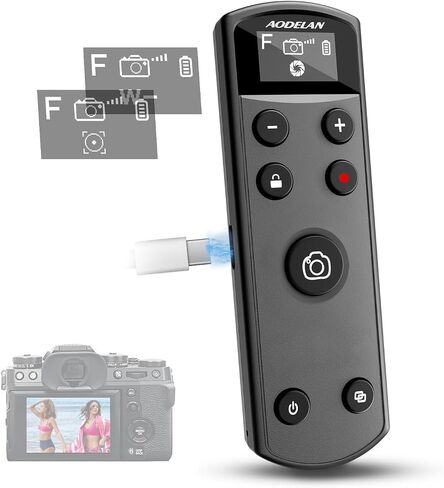 USB-C القابل لإعادة الشحن مصراع الكاميرا عن بعد مع شاشة OLED لشاشة Sony ZV-1 ، ZV-E10 ، ZV-1F ، A6100 ، A6400 ، A6700 ، A7IV ، RX100 VII ، A9 ، A9 II ، استبدال RMT-P1BT (أسود) in Kuwait