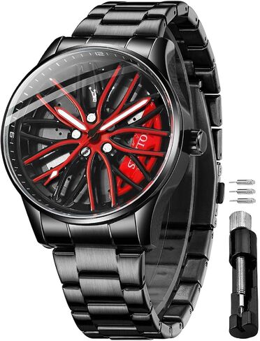 OLEVS Watches for Men 42MM Large Dial Skeleton with Luminous Waterproof Stainless Steel Fashion Dress Car Watch in Saudi Arabia