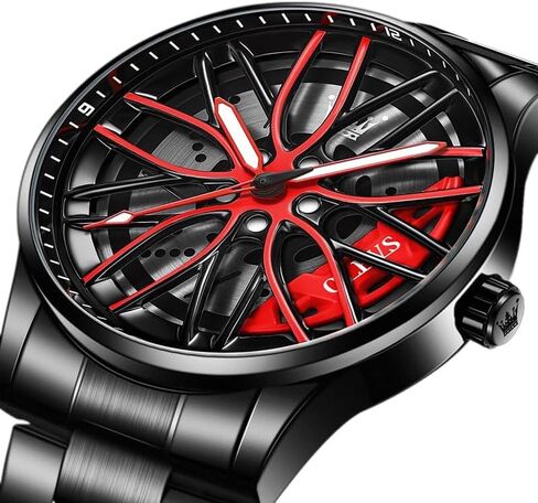 OLEVS Watches for Men 42MM Large Dial Skeleton with Luminous Waterproof Stainless Steel Fashion Dress Car Watch in Saudi Arabia