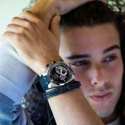 الساعات Mulco للرجال - EVOL ، علبة من الفولاذ المقاوم للصدأ مع شريط سيليكون معصم أبيض ، حركة الكوارتز متعددة الوظائف ، شاشة تمثيلية كبيرة للوجه ، 100 متر - مقاومة للماء in Kuwait