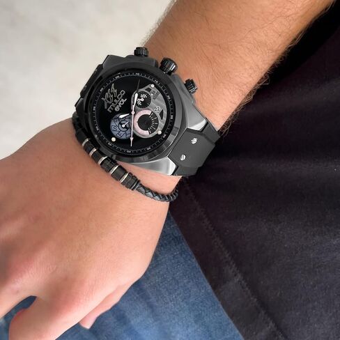 الساعات Mulco للرجال - EVOL ، علبة من الفولاذ المقاوم للصدأ مع شريط سيليكون معصم أبيض ، حركة الكوارتز متعددة الوظائف ، شاشة تمثيلية كبيرة للوجه ، 100 متر - مقاومة للماء in Kuwait