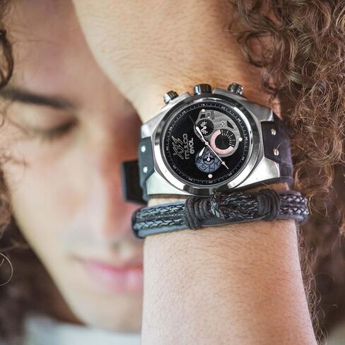 الساعات Mulco للرجال - EVOL ، علبة من الفولاذ المقاوم للصدأ مع شريط سيليكون معصم أبيض ، حركة الكوارتز متعددة الوظائف ، شاشة تمثيلية كبيرة للوجه ، 100 متر - مقاومة للماء in Kuwait