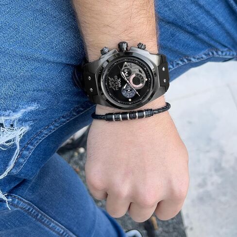 الساعات Mulco للرجال - EVOL ، علبة من الفولاذ المقاوم للصدأ مع شريط سيليكون معصم أبيض ، حركة الكوارتز متعددة الوظائف ، شاشة تمثيلية كبيرة للوجه ، 100 متر - مقاومة للماء in Kuwait