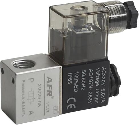 1pcs 12V 24V 220V Volt Pneumatic Electric Solenoid Valve 2 Position 2 Port Normally Closed Air Magnetic Valve 2V025-08(4mm hose pipe,DC24V) in Saudi Arabia