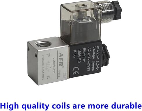 1pcs 12V 24V 220V Volt Pneumatic Electric Solenoid Valve 2 Position 2 Port Normally Closed Air Magnetic Valve 2V025-08(4mm hose pipe,DC24V) in Saudi Arabia